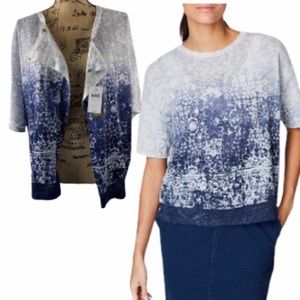 J.jill Convertible white and blue sweater size L for women